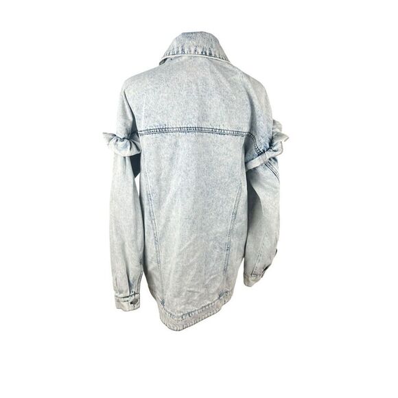 Avec Les Filles Anthropologie Oversized Acid Wash Denim Jacket Size Medium - Picture 3 of 7